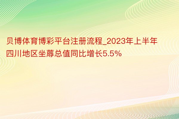 贝博体育博彩平台注册流程_2023年上半年四川地区坐蓐总值同比增长5.5%